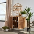thumbnail image 4 of Bouclair Natural Slatted 2-Door Dark Wood Buffet, 4 of 10