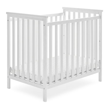 Delta Children Middleton Mini Baby Crib & Mattress  Textured White