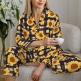 thumbnail image 6 of Uemuo Vintage Black White Plaid Sunflowe Pattern Womens Pajama Sets,PJ Set for Women,Pajamas for Women Logo,Long Sleeve Pajama Set for Women,Soft Long Sleeve Top With Pants-X-Large, 6 of 9