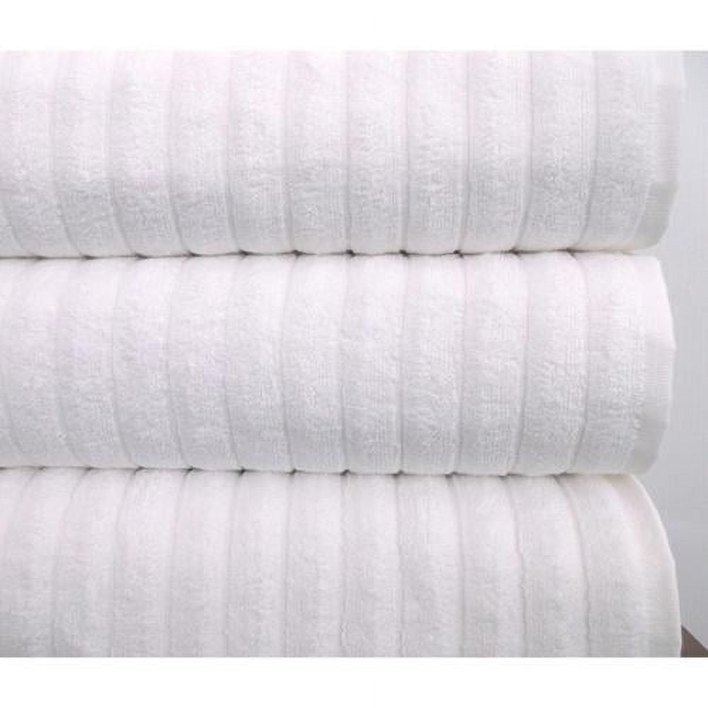 Classic Turkish Towel s Plush Ribbed Cotton Luxurious Bath Sheets (Set of  3) 40x65 - 40x65 Grey