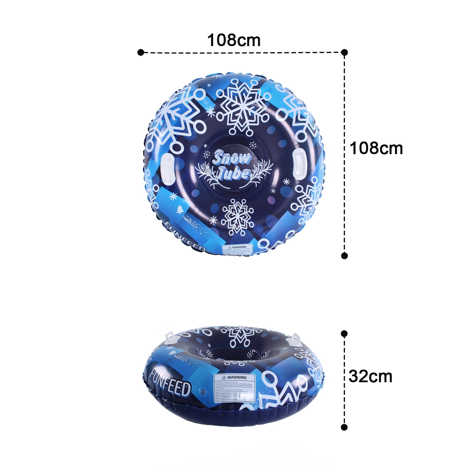 YIFAEUX Inflatable Snow Tube Sled with Double Handles Ski Ring Valve Design Heavy Duty Winter Outdoor Toy for Kids Adults
