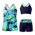 thumbnail image 6 of HUAXUN Tankini Swimsuits for Women Full Coverage Swimsuits V Neck High Waisted Skirted Bottom Tummy Control Tankini 3036 3 Piece Swimsuit for Women, 6 of 6