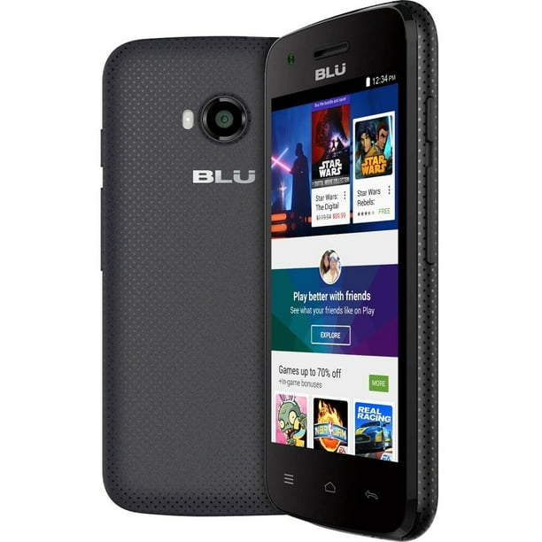 Blu Dash J D070x 512 Mb Smartphone 4 Lcd Wvga 800 X 480 256 Mb Ram Android 4 4 Kitkat 2 75g Black Walmart Com Walmart Com