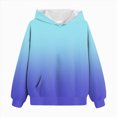 thumbnail image 4 of Staki Cute Hoodies for Teen Girls Trendy Oversized Hooded Sweatshirts Tween Girl Gradient Preppy Clothes 1-14Y(Blue,3-4 Years), 4 of 5