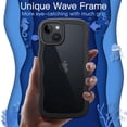 thumbnail image 3 of JETech Cute Case for iPhone 14 6.1-Inch, Wave Frame Curly Shape Shockproof Phone Cover for Women and Girls, Clear Hard PC Back (Black), 3 of 7