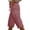 Red, variant on StSilkitty Striped Capris for Womens High Waist Elastic Drawstring Side Buttons Cropped Pants with Pockets