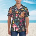 thumbnail image 2 of Xecao Mushrooms Snails Butterflies print Hawaiian shirt - a stylish short-sleeve button-down for men, perfect for casual beach and tropical outings., 2 of 9