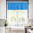 thumbnail image 3 of Pink White Stripe Kitchen Curtains, Modern Minimalist Geometric Striped 3-Piece Kitchen Curtain Valance and Tiers Set 36 Inch Length, Rod Pocket Half Window Curtains for Cafe Living Room Bathroom, 3 of 6