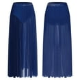 thumbnail image 3 of Sholeno Women Sheer Chiffon Long Dance Skirt for Belly Ballet Dancing Performance Maxi Skirt Navy Blue L, 3 of 4