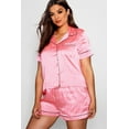 thumbnail image 2 of Womens Satin Short Pajamas Set - Sleepwear Button Down Two-piece Pj Sets Flannel Loungewear, 2 of 5