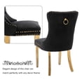 thumbnail image 6 of MIKIBAMA High-End Tufted Velvet Dining Chair Set of 2, Solid Wood Contemporary, Golden Stainless Steel Plated Legs and Nailhead Trim, Black and Gold, 6 of 11