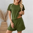 thumbnail image 2 of Short Sets Women 2 Piece Set Short Sleeve T Shirt & Shorts Womens Spring Outfits Casual Outfits for Women, 2 of 5