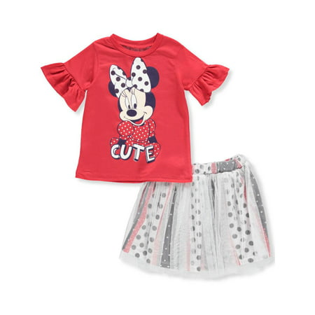 Disney Minnie Mouse Girls' 2-Piece Skirt Set Outfit