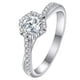 thumbnail image 2 of Anillo de plata para mujer con estrella tejida de moissanita, anillo de diamantes de 1 quilate, anillo femenino con brazo retorcido y boca abierta, 2 of 5