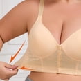 thumbnail image 7 of Ohufall Women's Front Button Closure Bras Comfortable Gathered Lace Underwear Wirefree Comfortable Daily Bra,40B/C-48B/C, 7 of 7