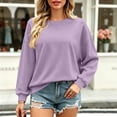 thumbnail image 6 of Womens Sweatshirts No Hood Oversized Crewneck Pullover Long Sleeve Tops | Fall Sweatshirts For Women 2026 Crew Neck Hoodie Pullover Fleece Plain Comfy Cozy Casual Travel Clothes,3XL, 6 of 8