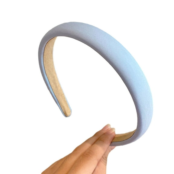 Women Headband Solid Color Elastic Sponge Lightweight Anti-slip Hair-fixed Regular Fit Washing Face Hair Hoop Hair Accessories