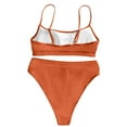 thumbnail image 5 of Womens Swimsuits Solid Color Spaghetti Strap Padded Bra And High Waisted Panty Set Two Piece Tankini Swimsuits For Women Swimwears Sportwear,Orange,XL, 5 of 5