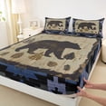 thumbnail image 3 of Manfei Wildlife Bear 4-Piece Full Size Sheets for Boys Girls,Tribal Aztec Bed Sheets,Jungle Animal Lightweight Sheet Sets,Lightweight Room Decor, 3 of 7