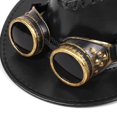 thumbnail image 6 of Jiibva Western Cowboy Hat Leather Vintage Sun Cap Large Curved Wide Brim With Windproof Goggles for Men and Women, 6 of 7