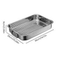 thumbnail image 6 of Shoreew Stainless Steel Baking Tray Heavy Duty Turkey Roasting Pan Oven Flat Rack Induction Roast Tray for Chicken Vegetable Lasagna, 6 of 6