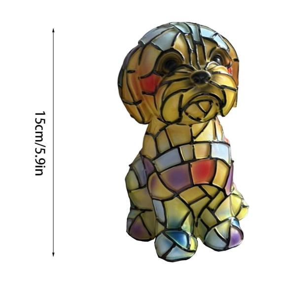 Stained Glass-Textured Acrylic Dog Lamp, Handmade Multi-Colored Mosaic Night Light, Home And Office Decoration, Unique Gift Choice