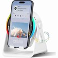 thumbnail image 1 of wonima11 Wireless Induction Bluetooth Speaker, 4-in-1 with 360° Rotating Phone Holder and RGB Ambient Light, High-Definition Surround Sound (White), 1 of 1