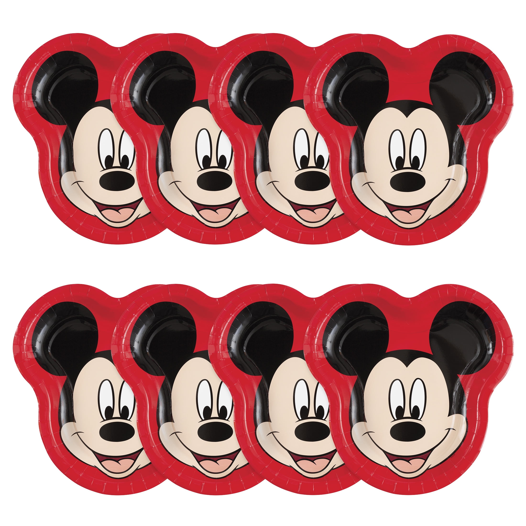 (4 pack) Mickey Mouse Shaped Paper Dinner Plates, 9in, 8ct