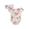 thumbnail image 3 of Gerber Baby Girl Wide Neck Romper & Headband Outfit Set, 2-Piece, (0/3 Months - 12 Months), 3 of 11