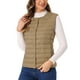 thumbnail image 1 of Chaleco acolchado sin mangas ligero de INSPIRE CHIC para mujer, con botones, cuello redondo, color camel, talla XL, 1 of 1