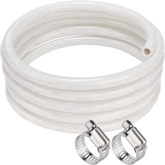 Krydros 25 ft. Clear Flexible PVC Vinyl Tubing, 1/2" ID x 3/4" OD with 2 Stainless Steel Hose Clamps