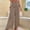 (Fashion 50)Khaki, variant on Women Fashionable Long Pants with An Asymmetrical Dot Print Summer Casual Cropped Wide Leg Full Length Pants
