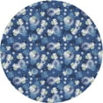 thumbnail image 1 of Ahgly Company Indoor Round Patterned Blue Novelty Area Rugs, 4' Round, 1 of 6