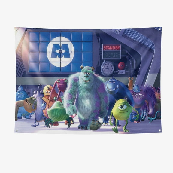 Monsters, Inc. Festival Backdrop Party Banner 7x5ft Party Supplies Large Size Monsters, Inc. Party Decoration