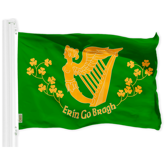 G128 Irish Erin Go Bragh Ireland Flag 3x5 ft 150D Polyester Outdoor w/ Brass Grommets