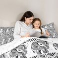 thumbnail image 4 of jejeloiu Vintage Tribal Queen Comforter Set For Men Women,Bohemian Exotic Style Alphabet Print Comforter Sets Queen,Black White,Reversible,3 Pieces,1 Comforter and 2 Pillowcases, 4 of 7