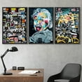 thumbnail image 2 of wall26 Framed Canvas Print Wall Art Set Spray Paint Funny Albert Einstein Graffiti &amp; Street Art Comic Book Illustrations Modern Art Urban Portrait for Living Room, Bedroom, Office - 24"x36&q, 2 of 5