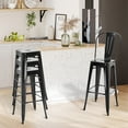 thumbnail image 4 of HOMCOM Set of 4 Bar Stools Industrial Removable Back Metal Frame Black, 4 of 10
