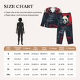 thumbnail image 4 of Fotbe Red Black Eastern Panda Warrior Conjunto de Pijama de Manga Larga para Mujer con Estampado, Ropa de Dormir de 2 Piezas, Conjunto de Casa Suave y Cómodo con Bolsillos-Large, 4 of 7