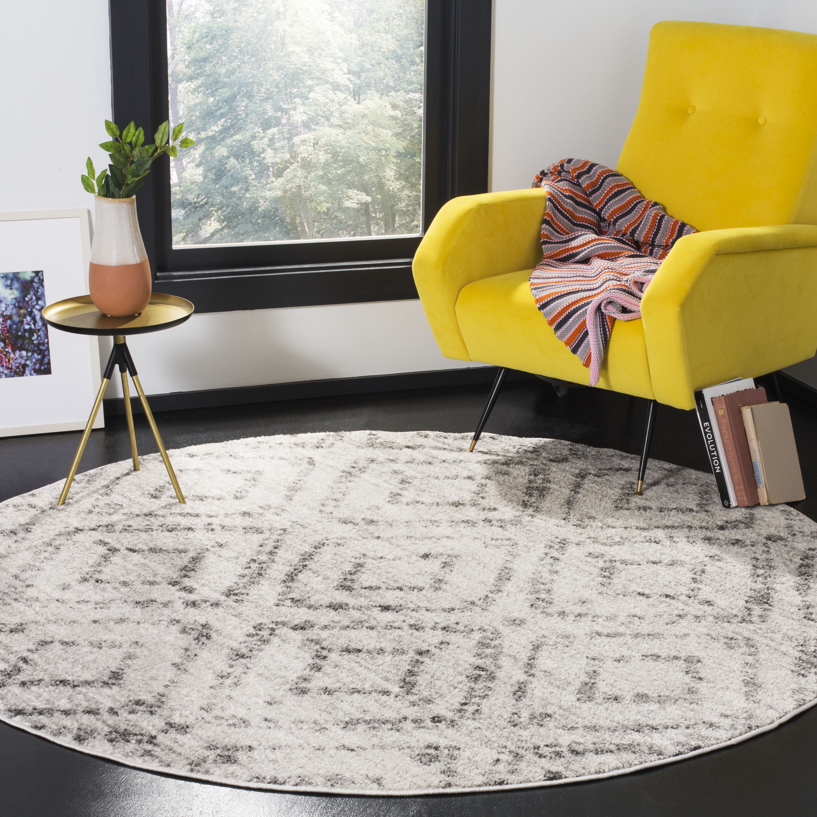 Safavieh Adirondack Lecia Geometric Area Rug, Light Gray/Gray, 12' x 12' Round