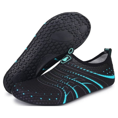 Barerun Womens Mens Water Shoes Aqua Socks for Water Aerobics Bluedot 10.5-11 Women / 8-9 Men