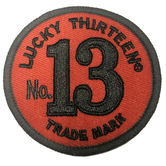 Lucky Thirteen Embroidered Patch Iron/Sew-On Applique Biker Emblem Tactical