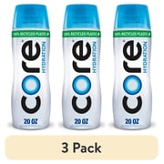 (3 pack) Core Hydration, Perfectly Balanced Water, Perfect 7.4 Natural pH, Purified With Electrolytes and Minerals, Cup Cap For Sharing, 20 Fl Oz Bottle