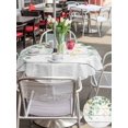 thumbnail image 5 of Outdoor Tablecloth with Umbrella Hole for Patio/Picnic/Party/Camping, Sage Green Eucalyptus Waterproof Table Cloth Round Cover Washable, Country Leaves Pastoral Plants Wooden (Dia 54"), 5 of 8
