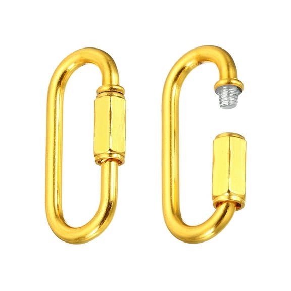 Chain Connectors, 6mm Thick Quick Link Screw Lock Oval Clips for Chandelier Pendant Lights, Gold, Pack of 2