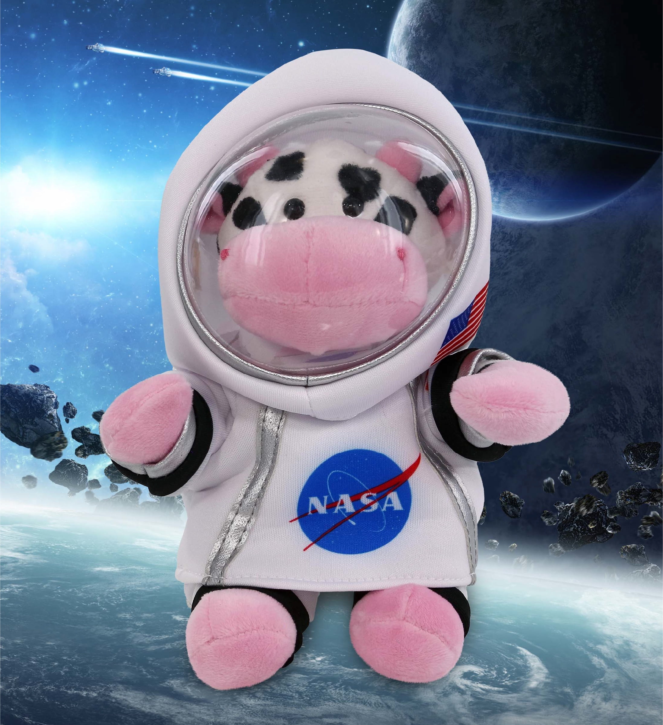 DolliBu Cow Astronaut Plush Toy - Super Soft Farm Life Astronaut Stuffed Animal Plush with Space Helmet and NASA Astronaut Suit, Cute Spaceman Doll Decor for Girls and Boys - 6 Inch