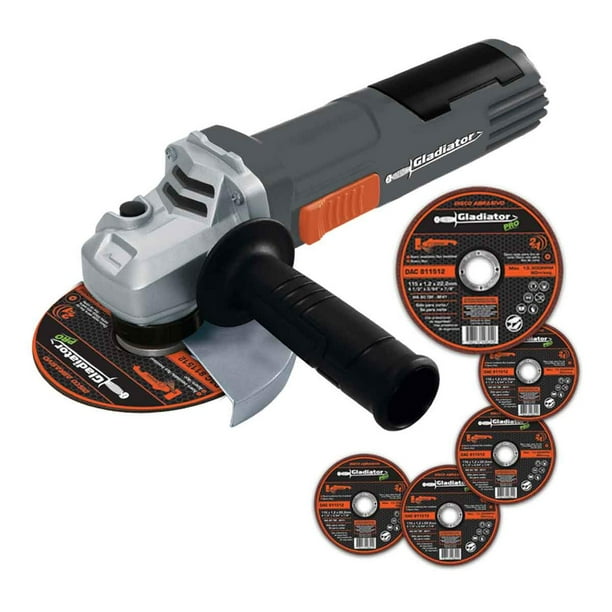 Esmeriladora Angular Con 5 Discos De 4 1/2 Pulgada 120V 800W Gladiator AA 615/5/120 P
