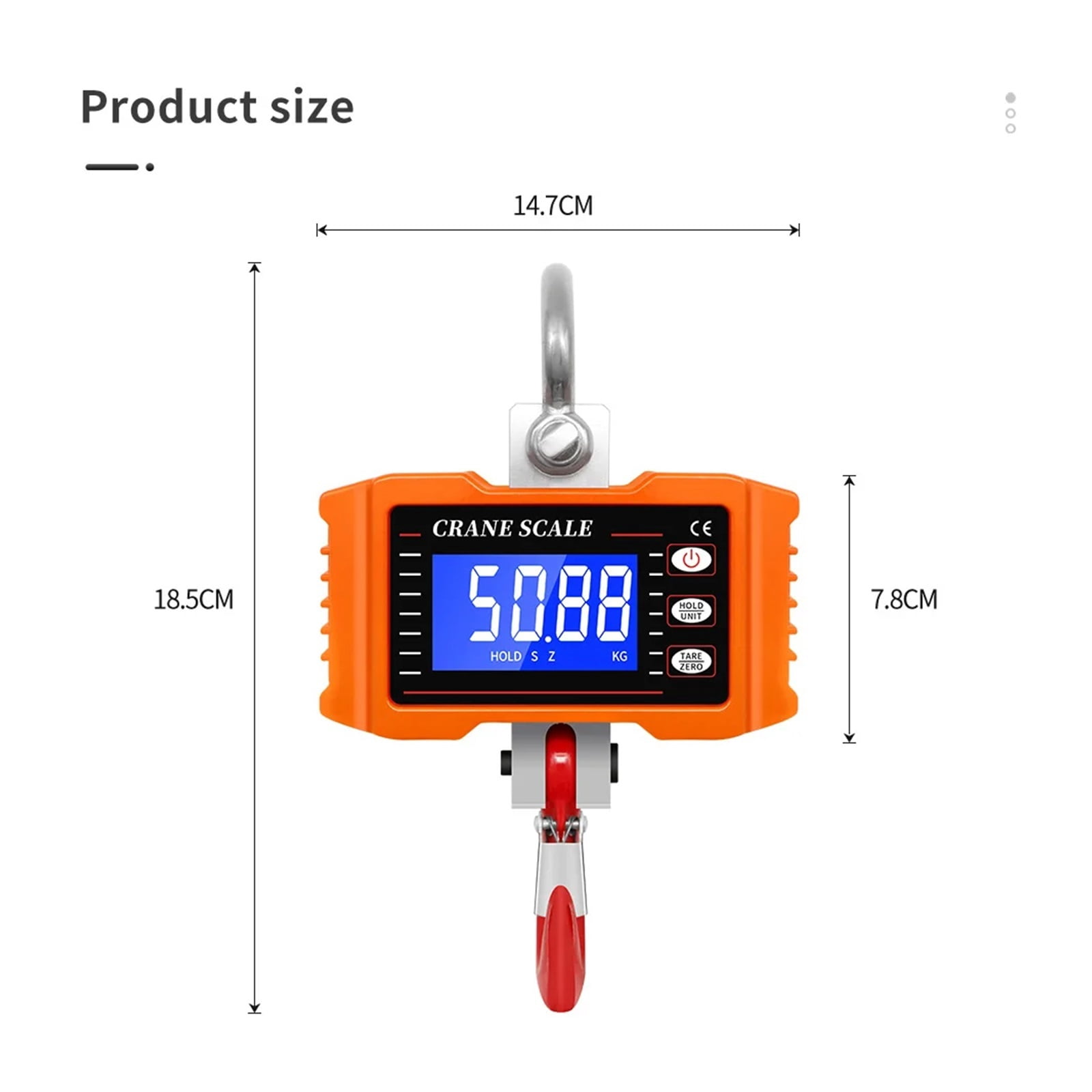 Crane Scale Digital Scales 500kg/1000lb LCD High Accurate Industrial Heavy Duty Hook Hanging Scales Balance