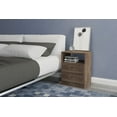 thumbnail image 3 of Midtown Concept Jersey 2-Drawer Bedside Nightstand Table, Brown, 3 of 4