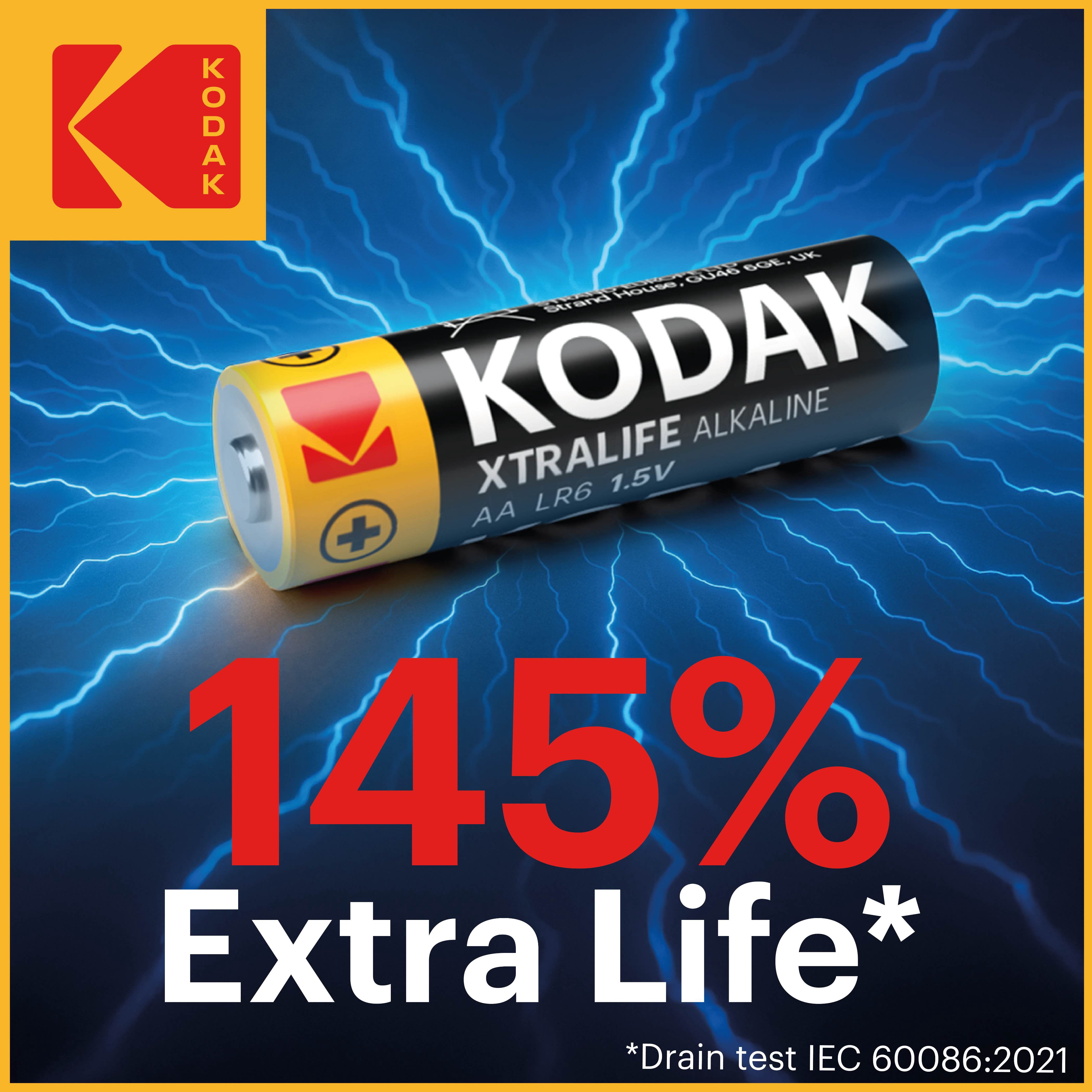 Kodak Xtralife AA Alkaline Batteries, 60 Count